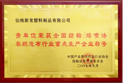 重點(diǎn)生產(chǎn)企業(yè)稱號